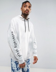 Оверсайз-худи с принтом на рукавах ASOS - Серый