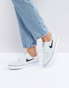 Замшевые светло-бирюзовые кроссовки Nike SB Zoom Janoski - Зеленый