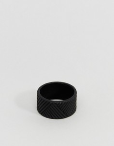 Черное матовое кольцо с тиснением ASOS - Черный