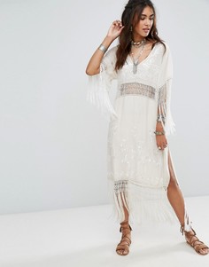 Платье с бахромой Free People Ella - Белый