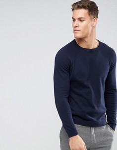 Темно-синий джемпер с круглым вырезом Burton Menswear - Темно-синий