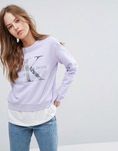 Свитшот с длинными рукавами Calvin Klein Jeans - Фиолетовый