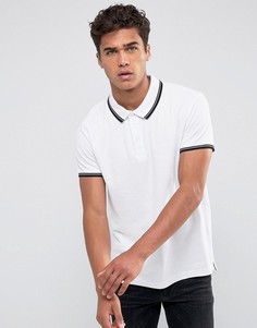 Футболка-поло с контрастной отделкой на воротнике Brave Soul - Белый