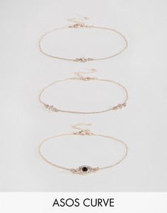 3 браслета с подвесками ASOS CURVE - Медный