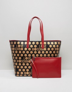 Сумка-тоут с принтом и логотипом Love Moschino - Черный