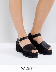 Босоножки на каблуке для широкой стопы ASOS TAKE IT BACK - Черный