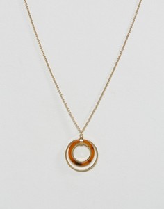 Ожерелье ограниченной серии с круглой черепаховой подвеской - Коричневый Asos