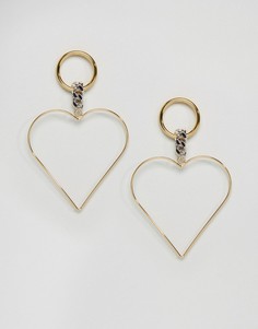 Серьги-кольца ограниченной серии с сердцем - Мульти Asos