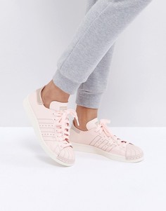 Розовые кожаные кроссовки adidas Originals Superstar 80S - Розовый