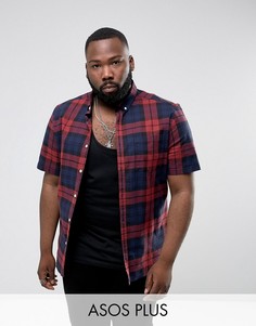 Узкая рубашка в клетку ASOS PLUS - Красный