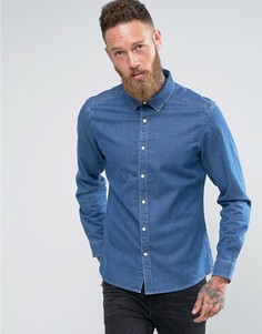 Узкая джинсовая рубашка ASOS - Синий