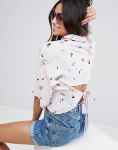 Рубашка с принтом и поясом сзади ASOS - Мульти
