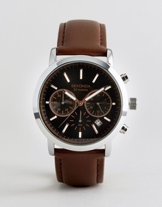 Часы с хронографом и коричневым кожаным ремешком Sekonda эксклюзивно для ASOS - Коричневый
