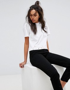 Укороченный топ с логотипом Calvin Klein Jeans - Белый