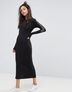 Платье макси с логотипом на предплечье Calvin Klein Jeans - Черный