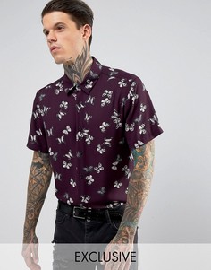 Рубашка классического кроя с принтом бабочек Reclaimed Vintage Inspired - Фиолетовый