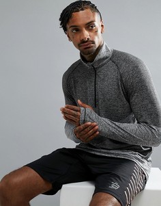 Спортивный топ с молнией Threadbare Active - Серый