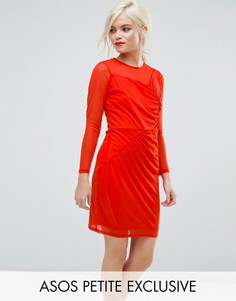 Платье мини с присборенной драпировкой ASOS PETITE - Красный