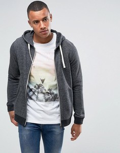 Худи на молнии из переработанного трикотажа Jack &amp; Jones Vintage - Черный