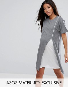 Платье с молнией сбоку ASOS Maternity NURSING - Розовый