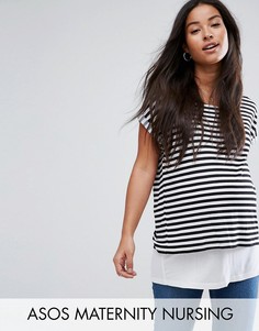 Футболка в полоску ASOS Maternity NURSING - Мульти