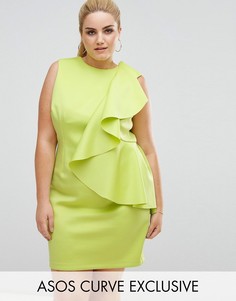 Платье мини с оборками ASOS CURVE - Зеленый