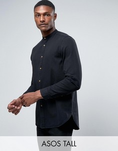 Длинная джинсовая рубашка черного цвета ASOS TALL - Черный