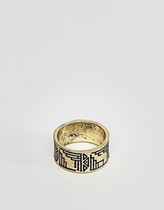 Золотистое кольцо с ацтекскими узорами ASOS - Золотой