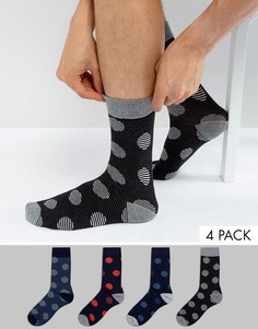 4 пары носков в горошек Jack &amp; Jones - Мульти