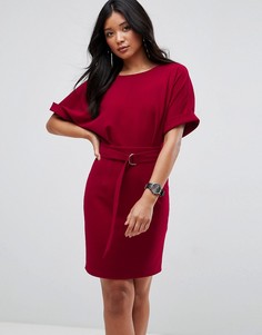 Платье-футляр мини с поясом и D-образным кольцом ASOS Ultimate - Красный