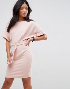 Платье-футляр мини с поясом и D-образным кольцом ASOS Ultimate - Розовый