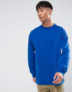 Свободный синий лонгслив с манжетами ASOS - Синий