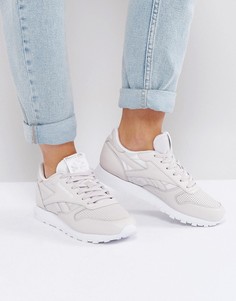 Сиреневые классические кожаные кроссовки с фактурной отделкой Reebok - Фиолетовый