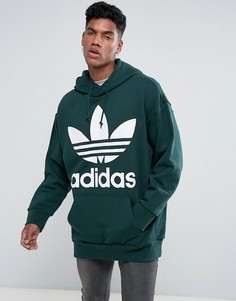 Худи зеленого цвета свободного кроя adidas Originals BQ2096 - Зеленый