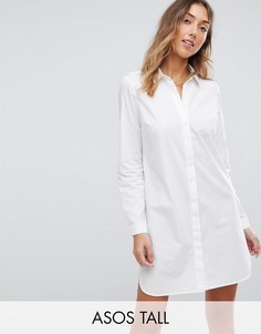 Хлопковое платье-рубашка ASOS TALL - Белый