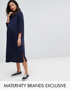 Платье-рубашка миди Bluebelle Maternity - Темно-синий