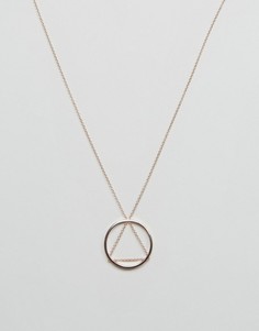 Ожерелье с треугольной подвеской и подвеской-кольцом Cheap Monday - Золотой