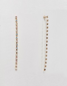 Серьги-подвески со стразами Monki - Золотой