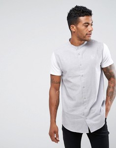 Серая обтягивающая рубашка с трикотажными рукавами SikSilk - Серый