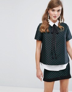 Рубашка без пуговиц с узором в виде звезд Sister Jane - Черный