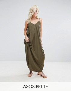 Платье макси с драпировкой ASOS PETITE - Зеленый