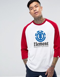 Красно-белая футболка с рукавами реглан и логотипом Element - Белый