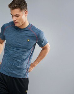 Спортивная меланжевая футболка с контрастной отделкой Lyle &amp; Scott Fitness Jones - Синий
