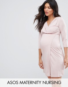 Платье с запахом ASOS Maternity NURSING - Розовый