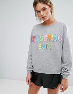 Свитшот с логотипом Moschino - Серый