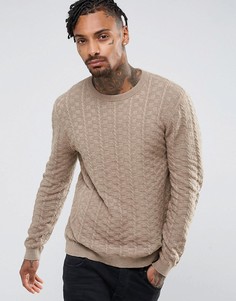 Светло-коричневый фактурный джемпер ASOS - Коричневый