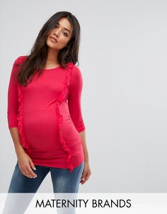 Лонгслив с оборкой Mamalicious - Красный Mama.Licious