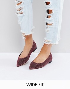 Остроносые балетки для широкой стопы ASOS LACEY - Розовый