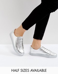 Кроссовки цвета металлик со шнуровкой ASOS DARLEY - Серебряный