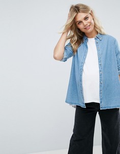 Выбеленная синяя джинсовая рубашка ASOS MATERNITY - Синий